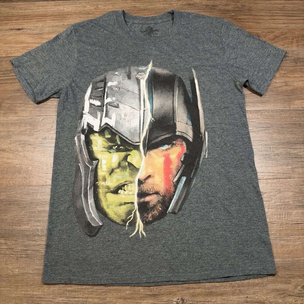 Marvel Thor Ragnarok Hulk Thor Split Face Graphic T-Shirt Men’s L Gray Fifth Sun